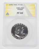 1961 FRANKLIN HALF - ANACS PR65