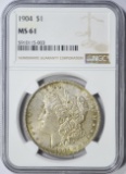 1904 MORGAN DOLLAR - NGC MS61 - TONED