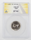 1967 SMS JEFFERSON NICKEL - ANACS SP66