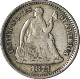 1873 SEATED LIBERTY HALF DIME