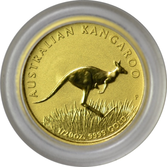 AUSTRALIA - 2008 1/20 OZ GOLD KANGAROO - IN CAPSULE