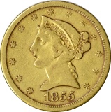1855-D LIBERTY HEAD $5 GOLD PIECE