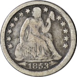 1853 ARROWS SEATED LIBERTY DIME