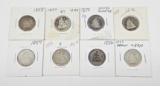 EIGHT (8) SEATED LIBERTY QUARTERS