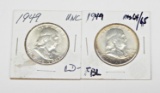 TWO (2) UNCIRCULATED 1949 FRANKLIN HALVES