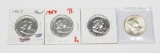 FOUR (4) 1957 FRANKLIN HALVES - (3) PROOF and (1) UNCIRCULATED