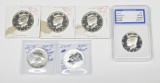 SIX (6) 90% SILVER KENNEDY HALVES - 1992-S to 2014-W REVERSE PROOF