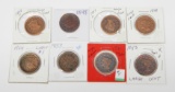 EIGHT (8) LARGE CENTS - 1840 to 1854 - CLEANED