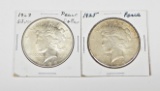 TWO (2) PEACE DOLLARS - 1923 (UNC) and 1925 (AU)