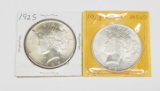 TWO (2) UNCIRCULATED PEACE DOLLARS - 1923 and 1925