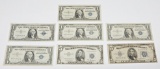 SEVEN (7) SILVER CERTIFICATES - FIVE (5) $1 NOTES and TWO (2) $5 NOTES