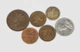 SIX (6) WORLD COINS