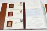 LARGE ALBUM of GOLDEN REPLICAS of UNITED STATES STAMPS & FIRST DAY COVERS
