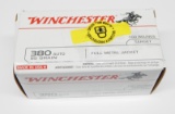 380 AUTO - WINCHESTER TARGET - 95 GRAIN FMJ - 100 ROUNDS