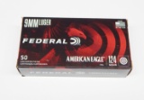 9MM LUGER - FEDERAL AMERICAN EAGLE - 124 GRAIN FMJ - 50 ROUNDS