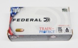 9MM LUGER - FEDERAL TRAIN + PROTECT VHP - 115 GRAIN - 50 ROUNDS