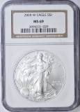 2008-W SILVER EAGLE - NGC MS69