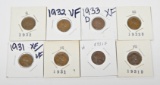EIGHT (8) BETTER DATE LINCOLN CENTS - 1931 to 1933-D