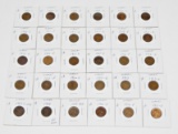 30 WHEAT CENTS in 2x2's - 1909 VDB to 1919-S
