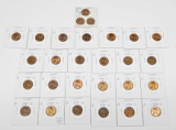 25 WHEAT CENTS in 2x2's - 1940-D to 1956-D plus UNC SET of 1972-P/D/S CENTS