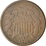1871 TWO CENT PIECE