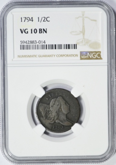 1794 HALF CENT - NGC VG10