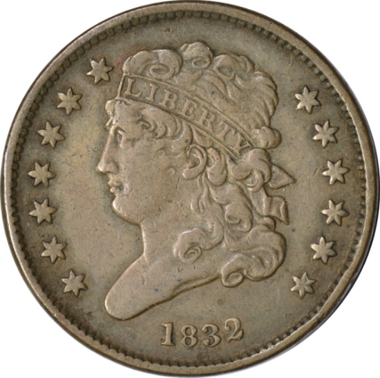 1832 HALF CENT