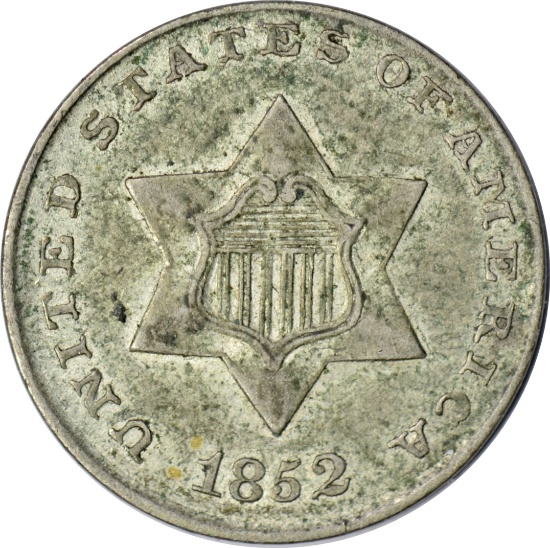 1852 SILVER THREE CENT PIECE