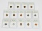 13 WHEAT CENTS & ONE MEMORIAL CENT in PLASTIC SLABS