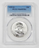 1959-D FRANKLIN HALF - PCGS MS65 FULL BELL LINES