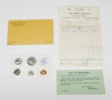 1960 SMALL DATE PROOF SET with ORIGINAL 1963 PURCHASE RECEIPT