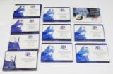 10 DIFFERENT STATE QUARTER PROOF SETS - 99, 01, 02, 03, 04, 05, 06, 07, 08, 09