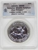 CANADA - 2011 WILDLIFE ANTELOPE 1 OZ SILVER $5 - ANACS MS69 - 1st RELEASE