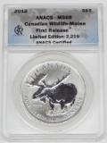 CANADA - 2011 WILDLIFE MOOSE 1 OZ SILVER $5 - ANACS MS69 - 1st RELEASE