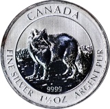 CANADA - 2014 $8 SILVER WILDLIFE SERIES - ARCTIC FOX - 1 1/2 OZ .9999 FINE SILVER