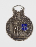 1930 SQUAD RELAY STERLING SILVER FOB - 71st INFANTRY NY NATIONAL GUARD