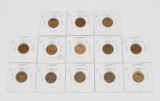 13 WHEAT CENTS in 2x2s - 1930 to 1939-S