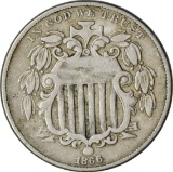 1866 RAYS SHIELD NICKEL