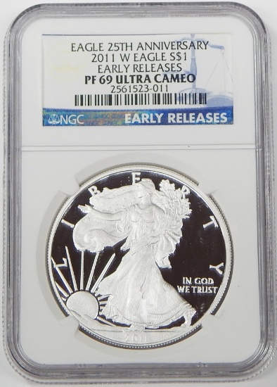 2011-W PROOF SILVER EAGLE - NGC PF69 ULTRA CAMEO - EARLY RELEASES