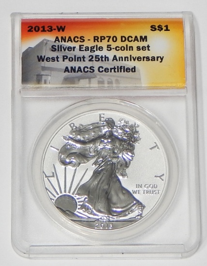 2013-W REVERSE PROOF SILVER EAGLE - ANACS RP70 DCAM