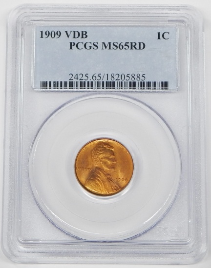 1909 VDB LINCOLN CENT - PCGS MS65 RED
