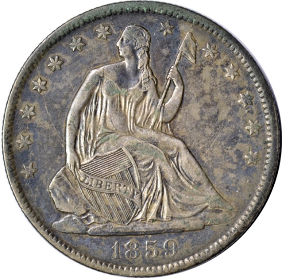 1859-O SEATED LIBERTY HALF DOLLAR