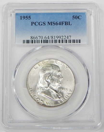 1955 FRANKLIN HALF - PCGS MS64 FULL BELL LINES