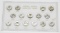 SHORT SET of MERCURY DIMES in HOLDER - 15 COINS