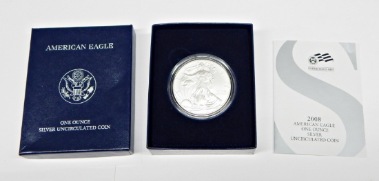 2008-W UNCIRCULATED SILVER EAGLE in BOX