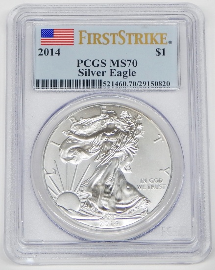 2014 SILVER EAGLE - PCGS MS70 FIRST STRIKE