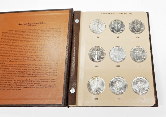 COMPLETE SET of UNCIRCULATED SILVER EAGLES - 1986 to 2012 - 27 COINS