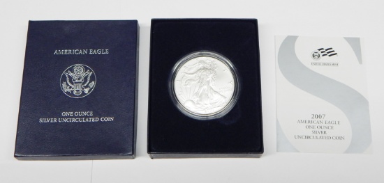 2007-W UNCIRCULATED SILVER EAGLE in BOX