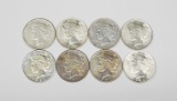 EIGHT (8) PEACE DOLLARS - SOME UNCIRCULATED