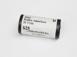 MINT-WRAPPED ROLL of 2013 NATIVE AMERICAN DOLLARS - TREATY with DELAWARE